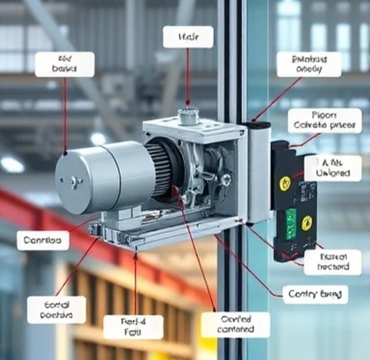 رفع گیر مکانیکی درب اتوماتیک شیشه ای